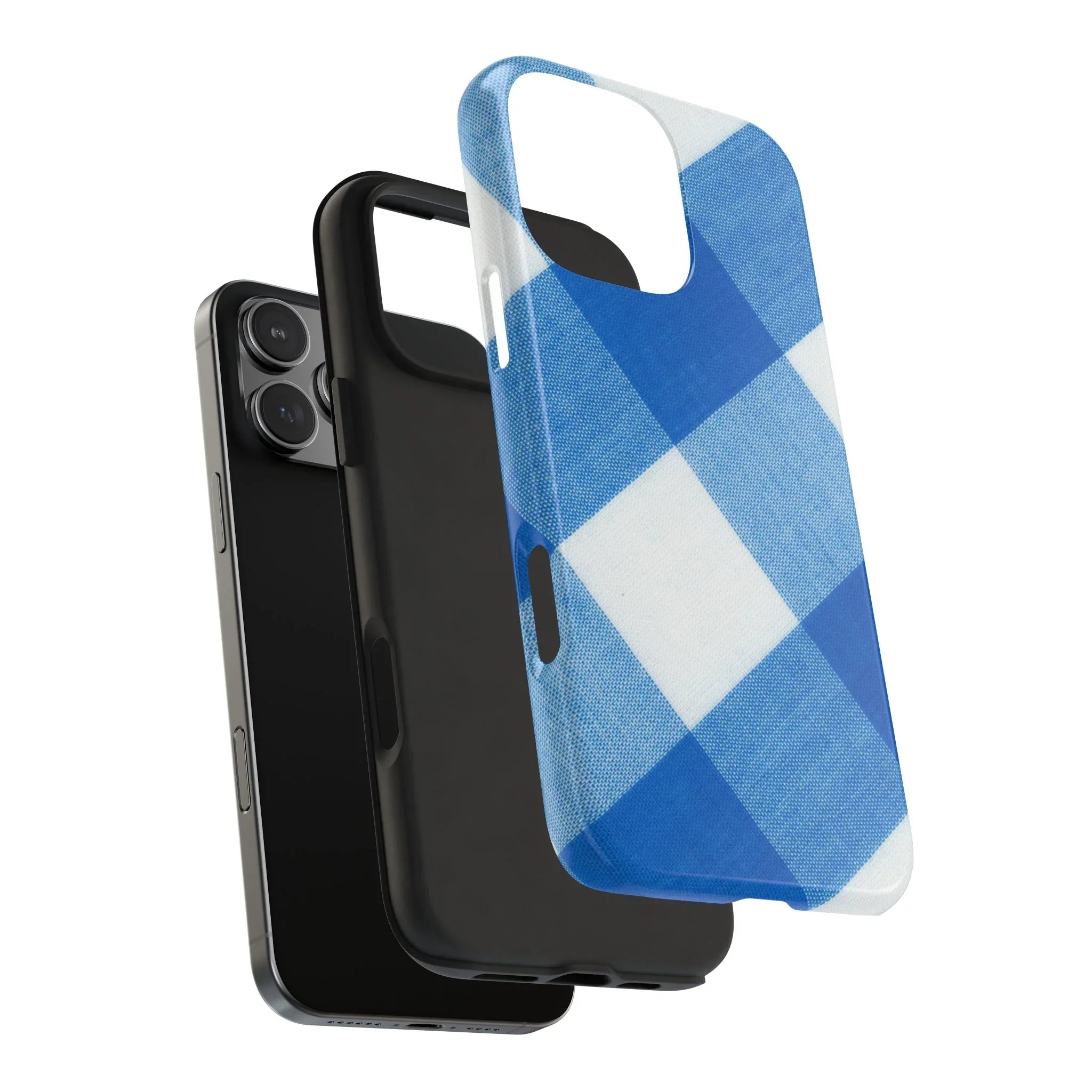 Classic Blue Gingham Phone Case (Apple & Android) - Pink Sweetheart