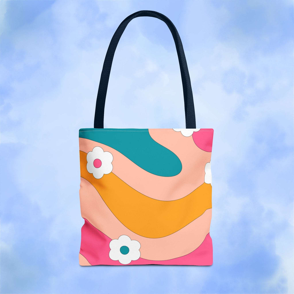 70s Floral Retro Aesthetic Tote Bag