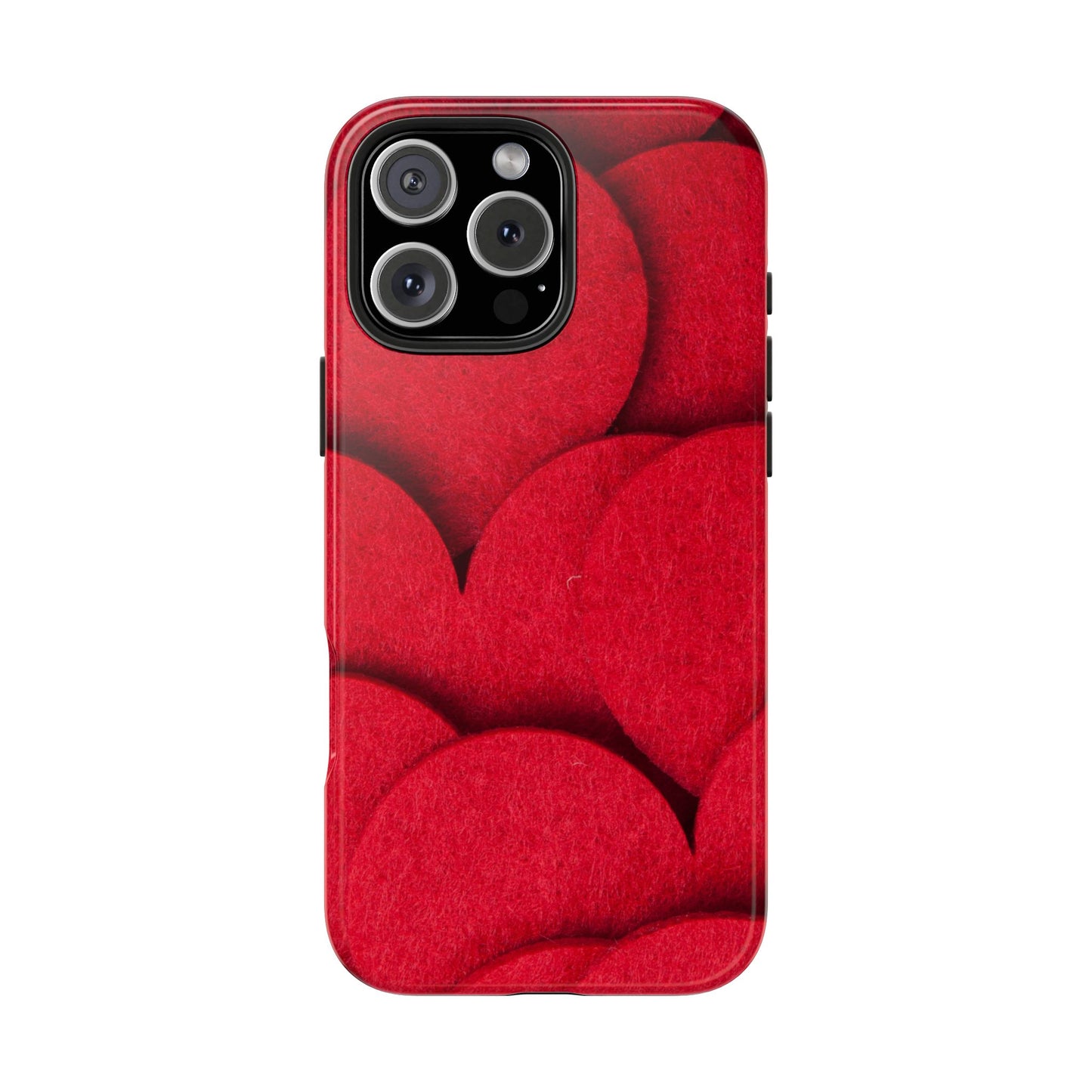 Big Red Felt Hearts Phone Case