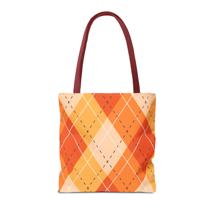 Orange Argyle Halloween Tote Bag