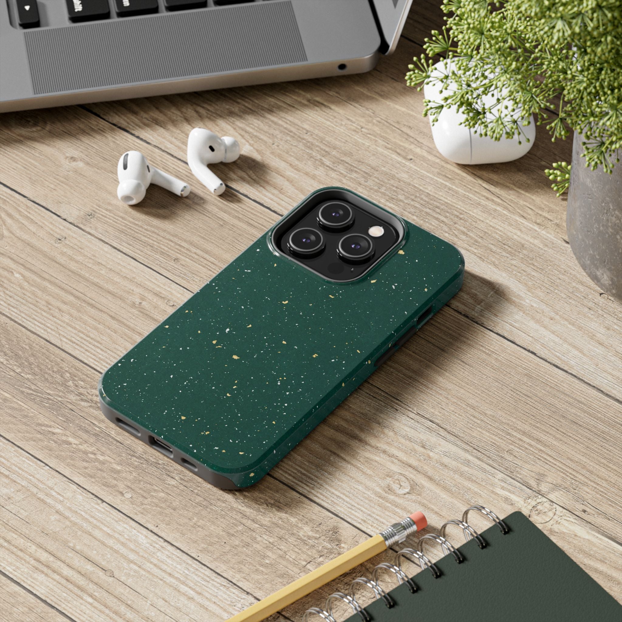 Emerald Gold Flecked Phone Case (Apple & Android)