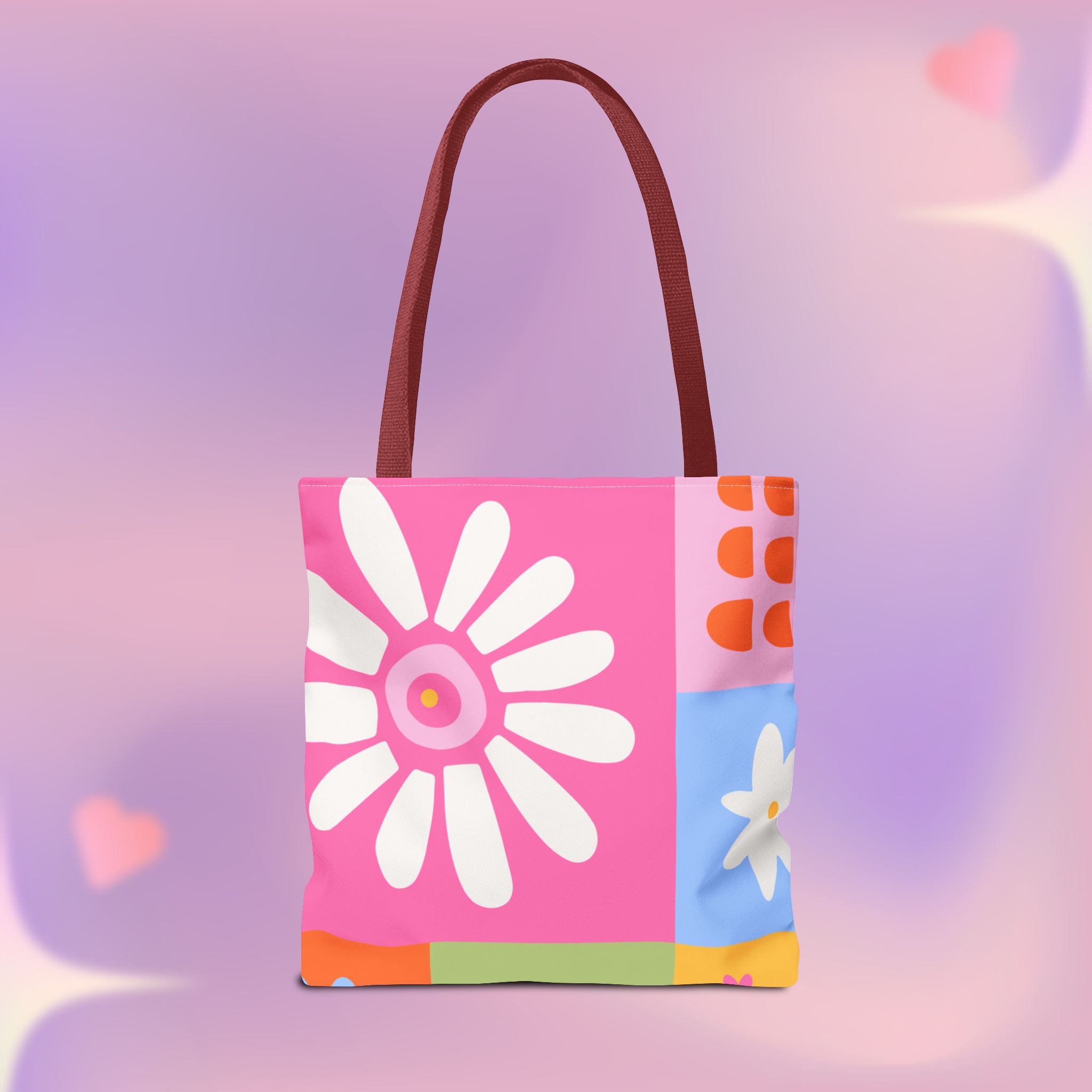 Vibrant Kawaii Floral Tote Bag