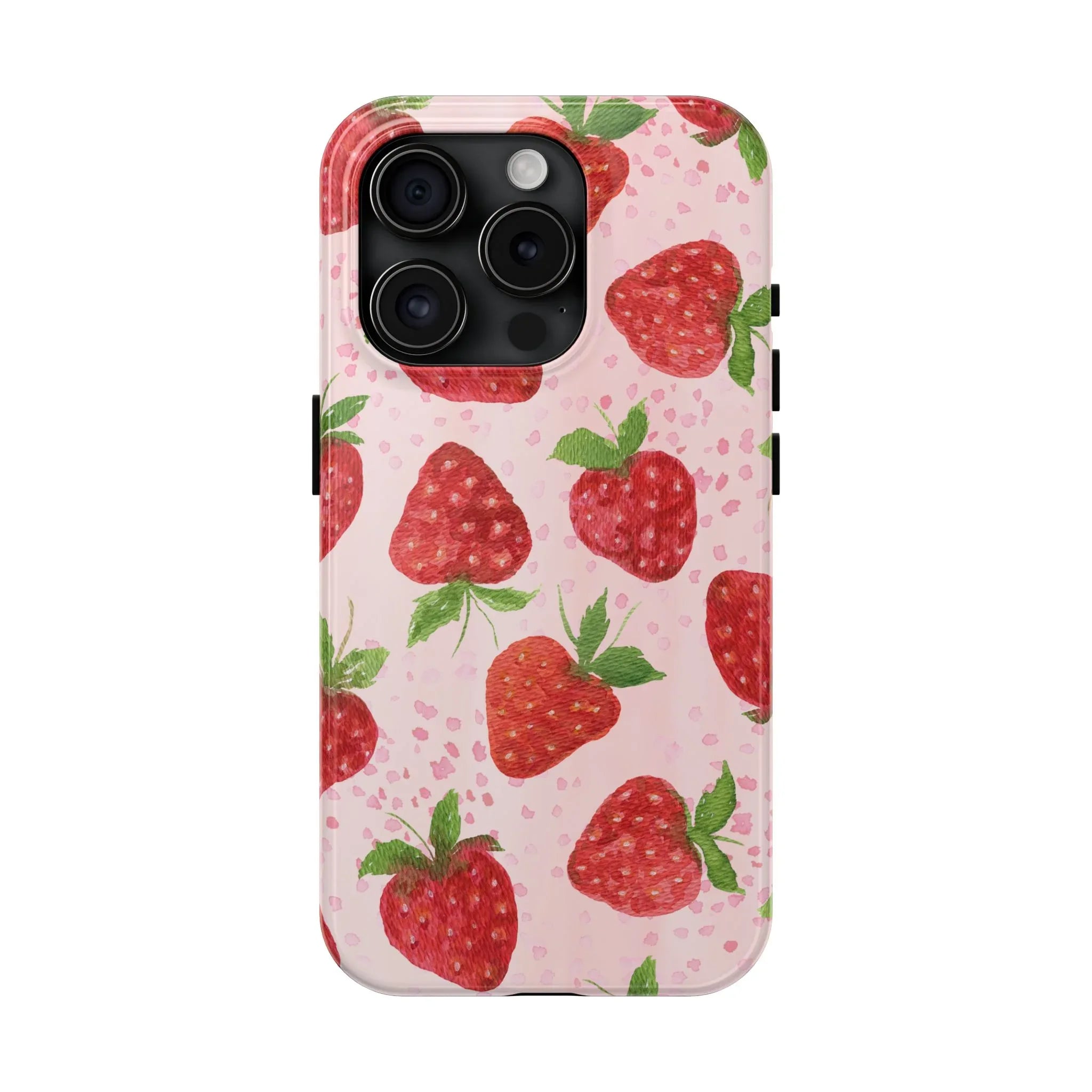 Cute Strawberries Phone Case (Apple & Android) - Pink Sweetheart