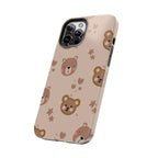 Boho Brown Bear Phone Case (Apple & Android) - Pink Sweetheart