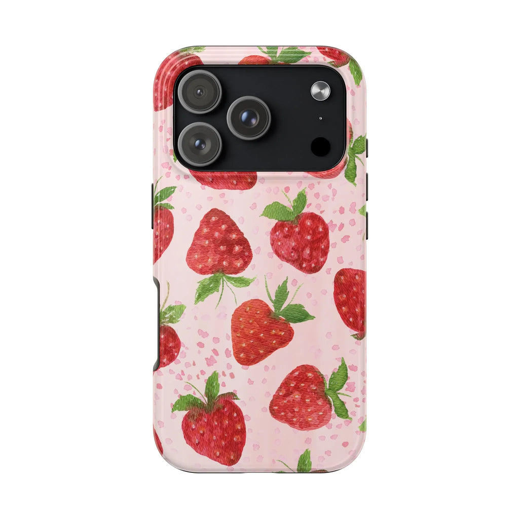 Cute Strawberries Phone Case (Apple & Android) - Pink Sweetheart