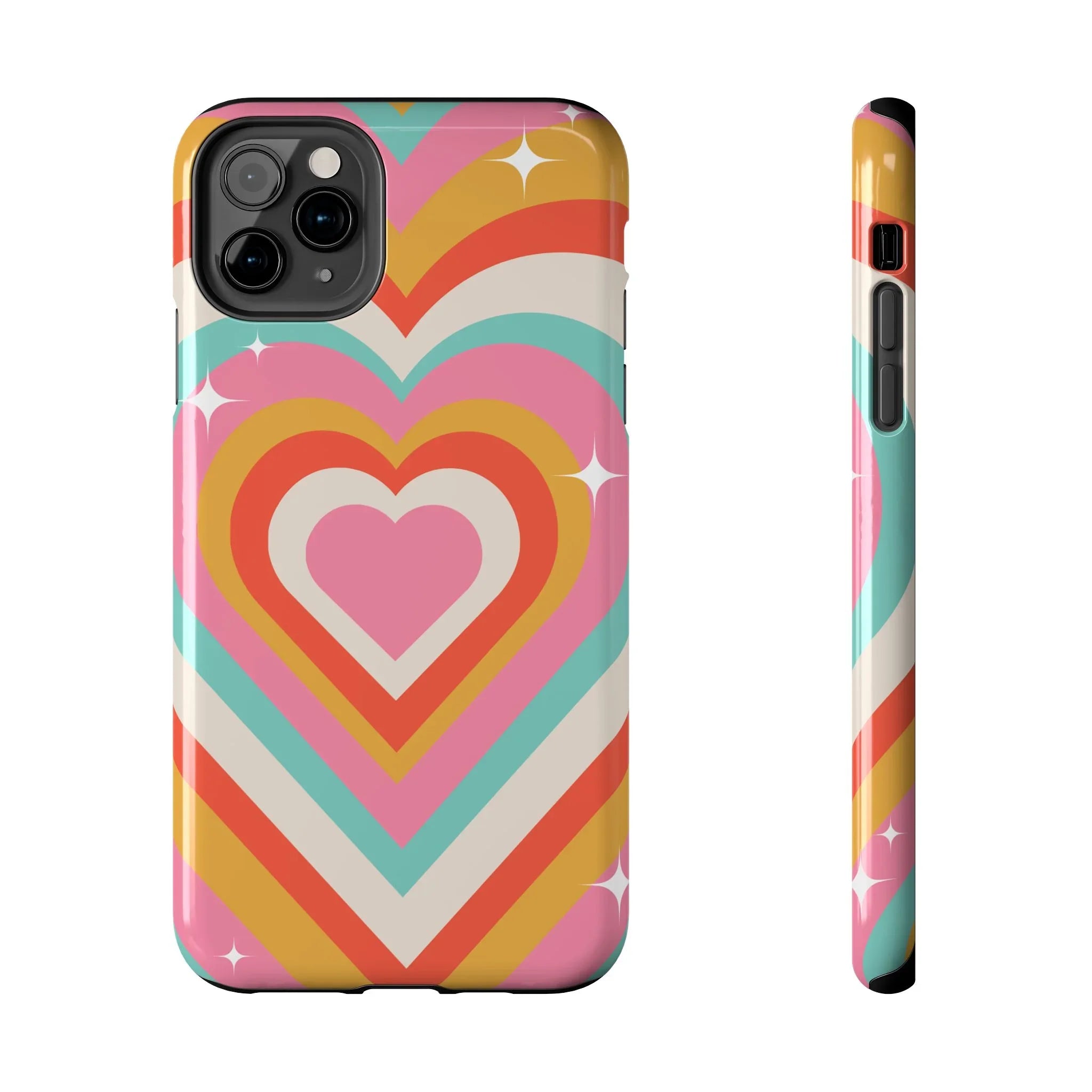 Psychedelic Hearts Phone Case (Apple & Android) - Pink Sweetheart