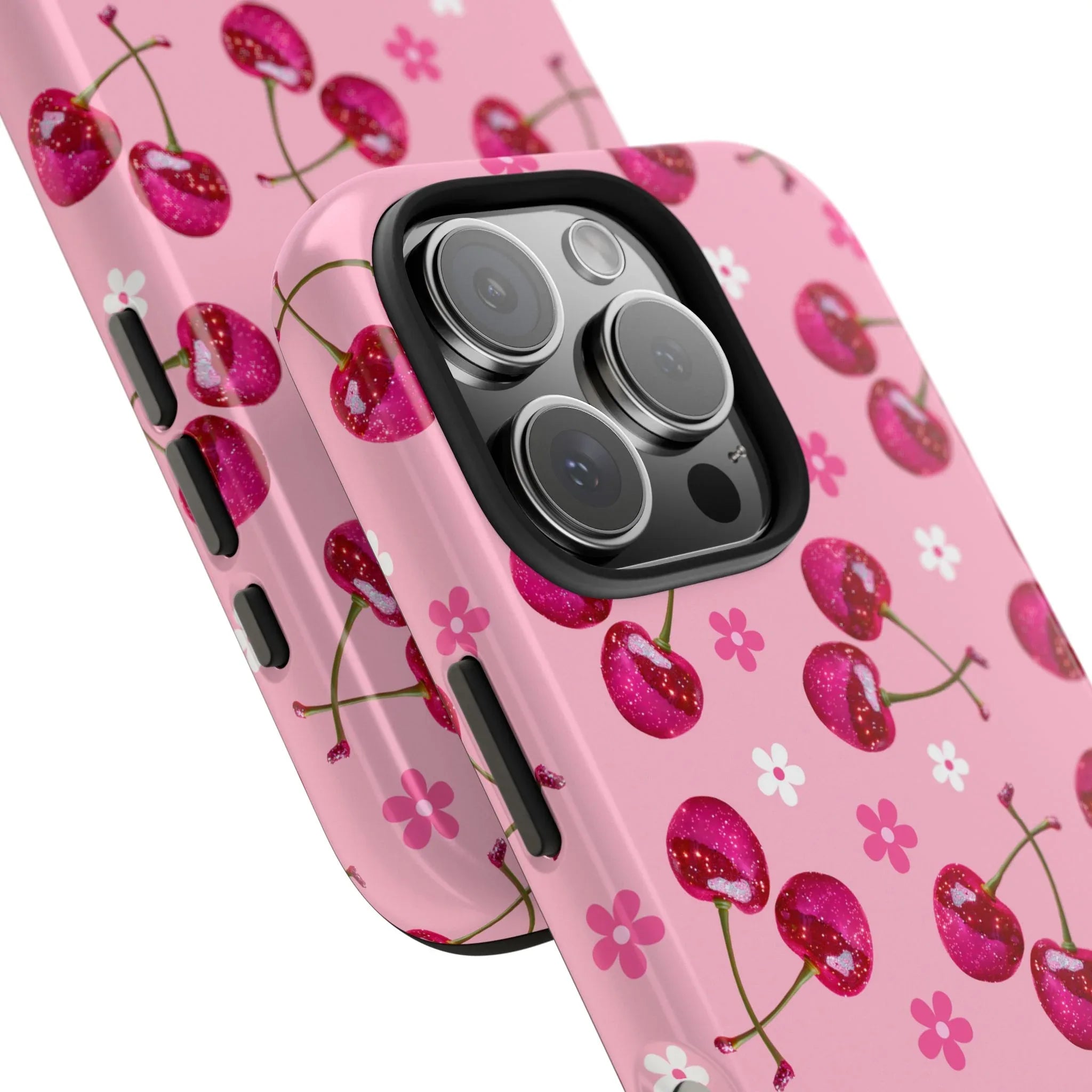 Pink Cherry Sparkle Pattern Tough Phone Case (Apple & Android) - Pink Sweetheart
