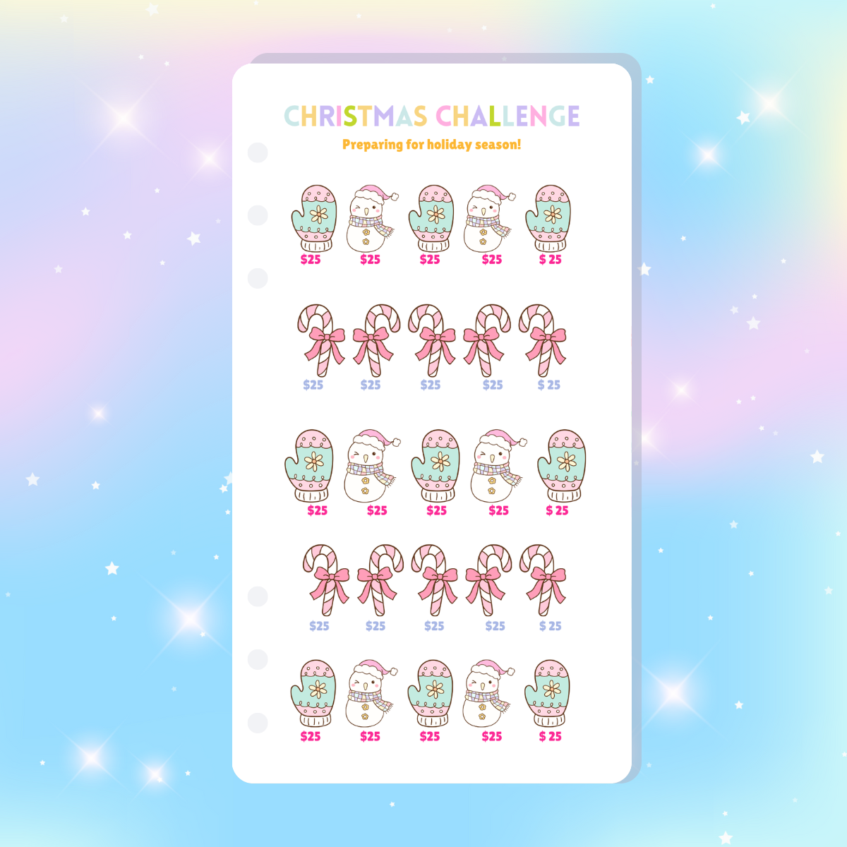 Single Page Saving Challenges & Trackers Inserts - A6