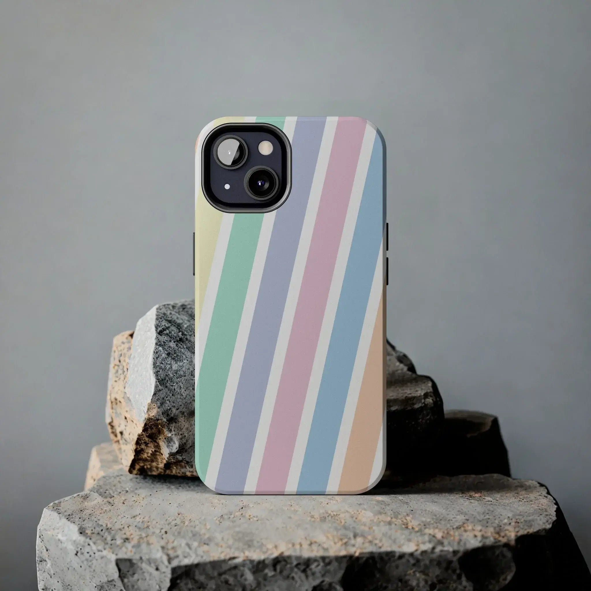 Pretty Pastel Lines Phone Case (Apple & Android) - Pink Sweetheart