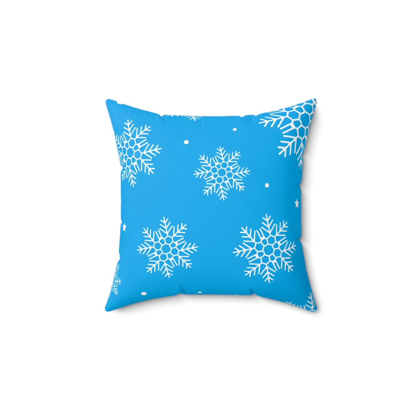 Frosty Blue Winter Snowflakes Square Pillow