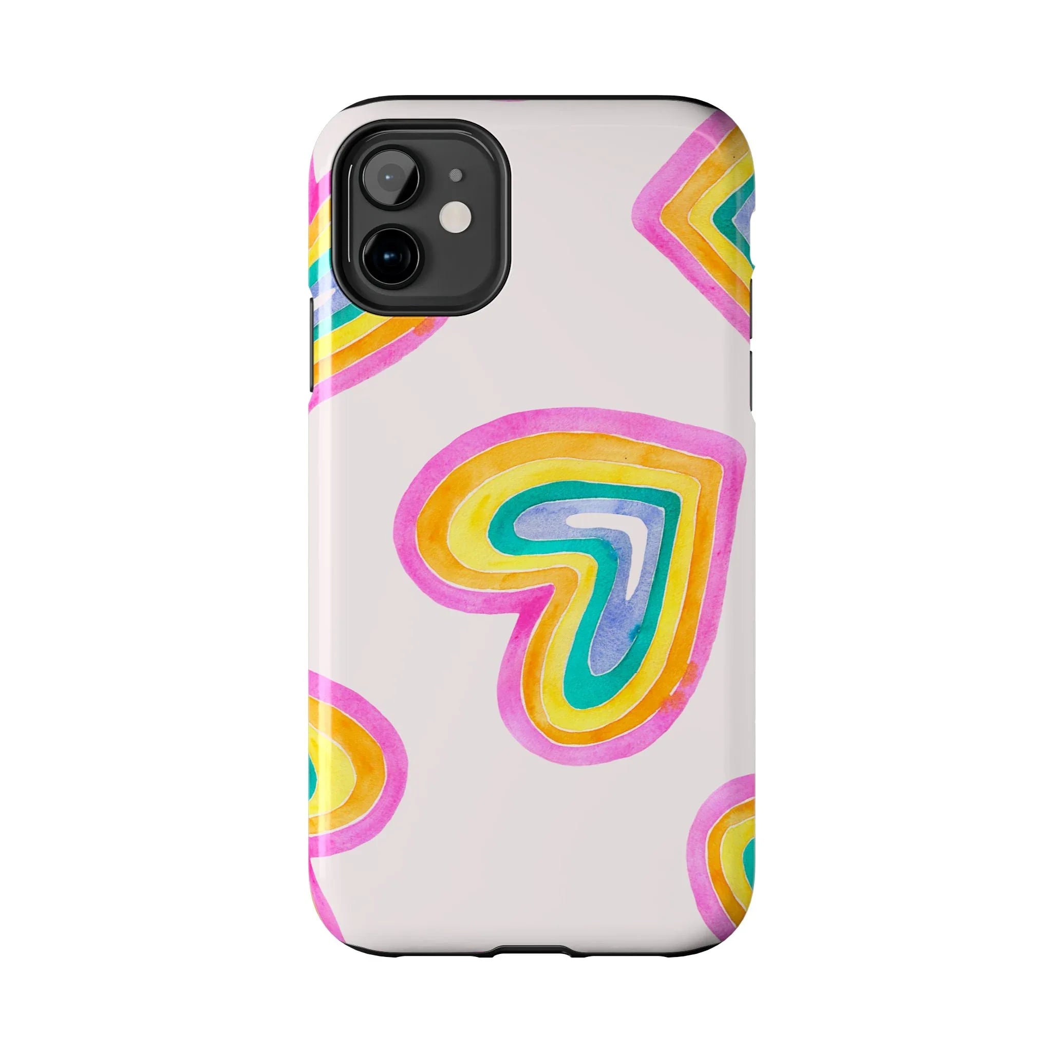 Rainbow Hearts Phone Case (Apple & Android) - Pink Sweetheart