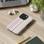 Pastel Candy Stripes Phone Cases (Apple & Android) - Pink Sweetheart