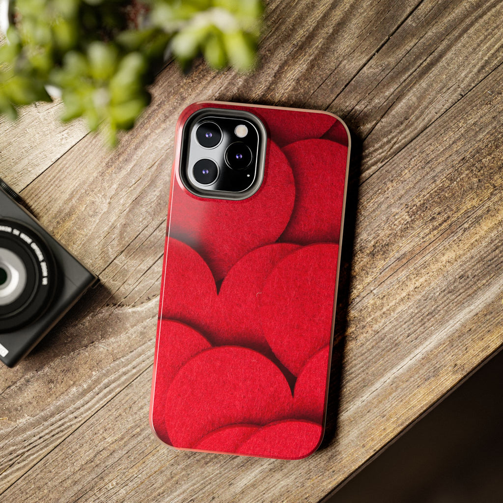 Big Red Felt Hearts Phone Case (Apple & Android)