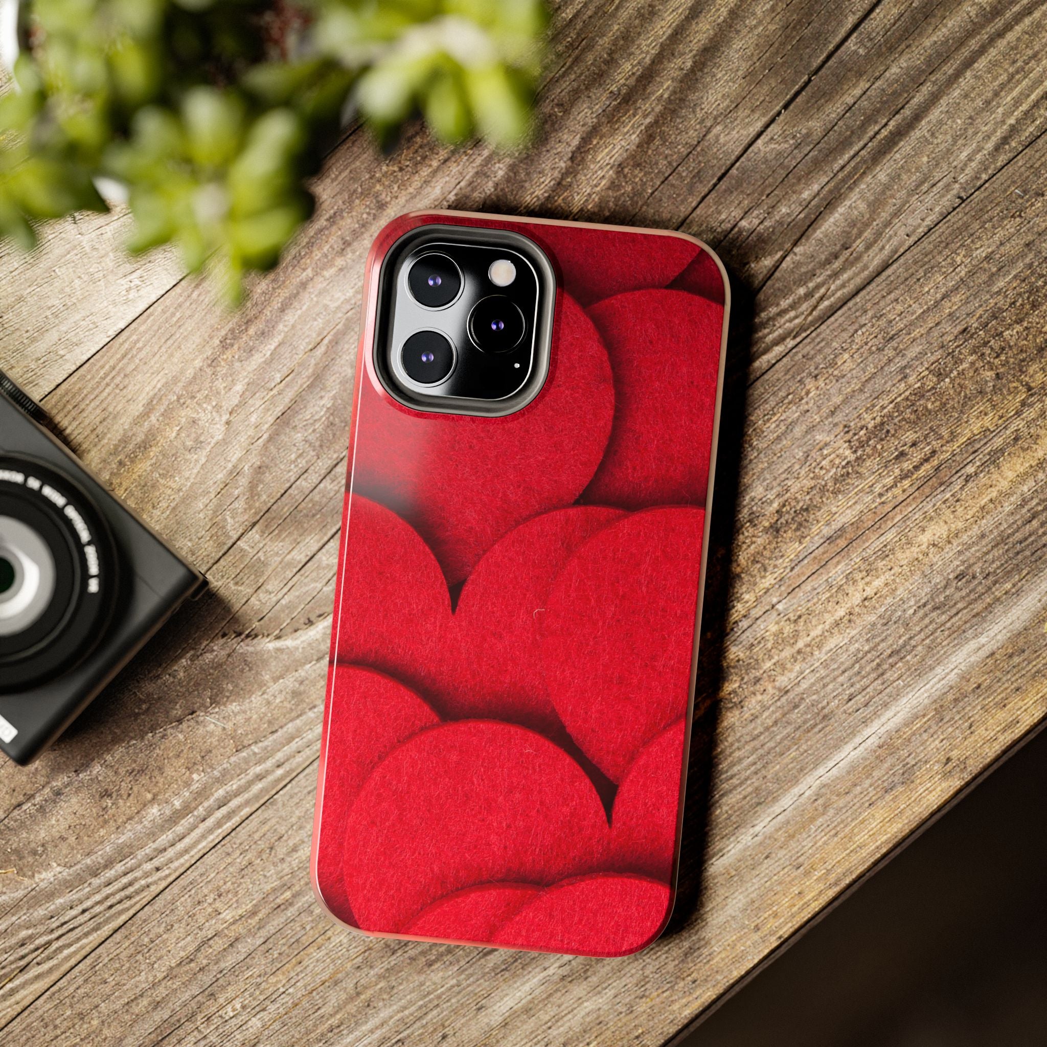 Big Red Felt Hearts Phone Case (Apple & Android)