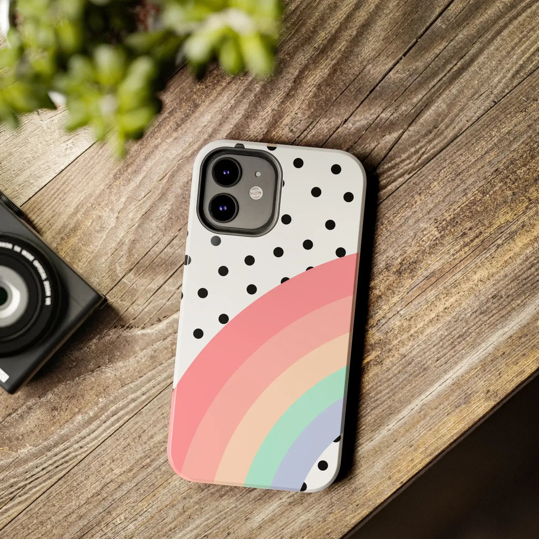 Polka Dot Rainbow Phone Case (Apple & Android) - Pink Sweetheart