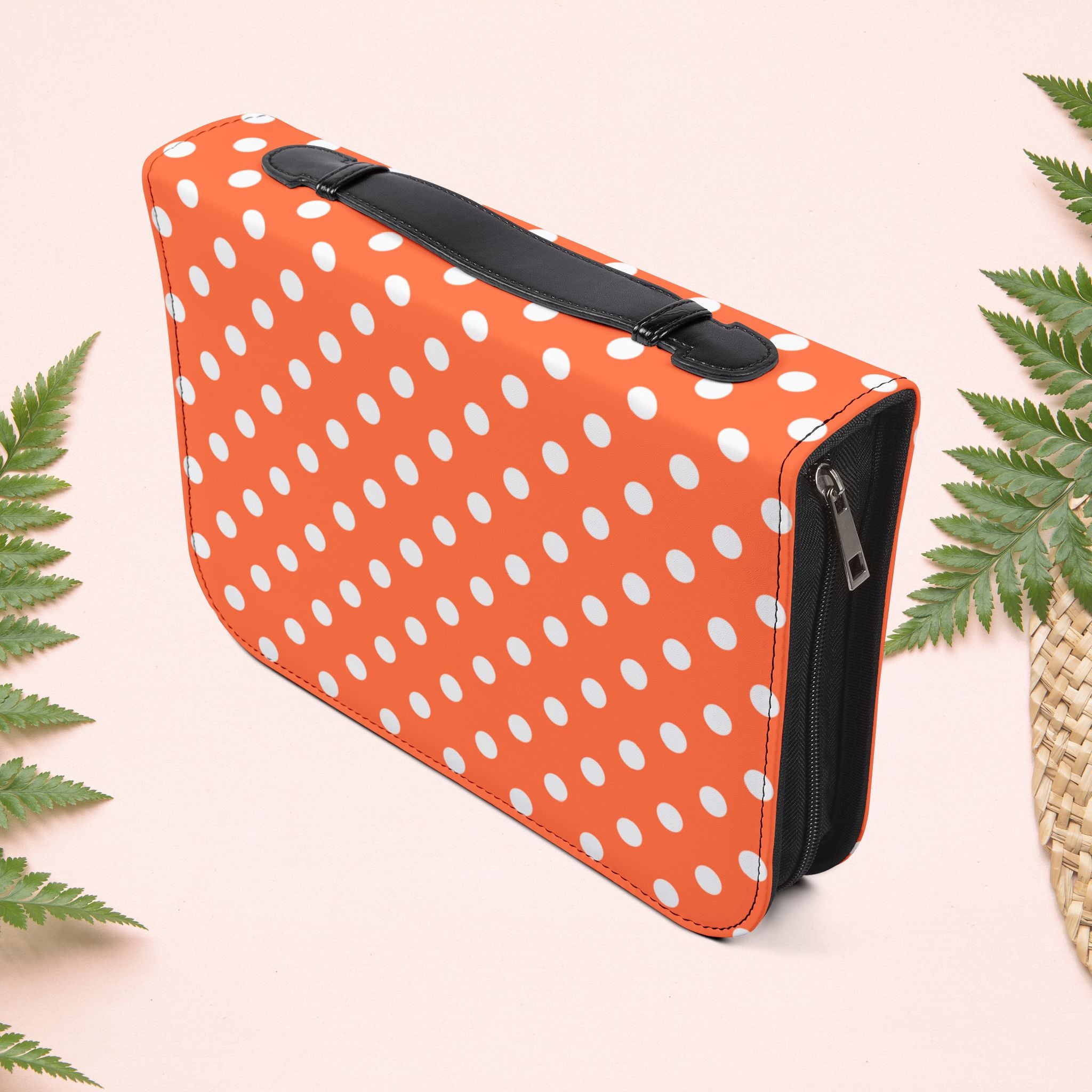 Orange Coral Polka Dot Book Cover