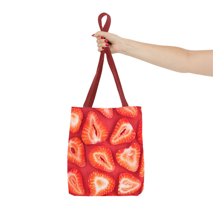 Sweet Sliced Strawberries Tote Bag