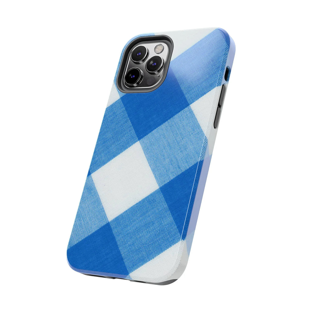 Classic Blue Gingham Phone Case (Apple & Android) - Pink Sweetheart