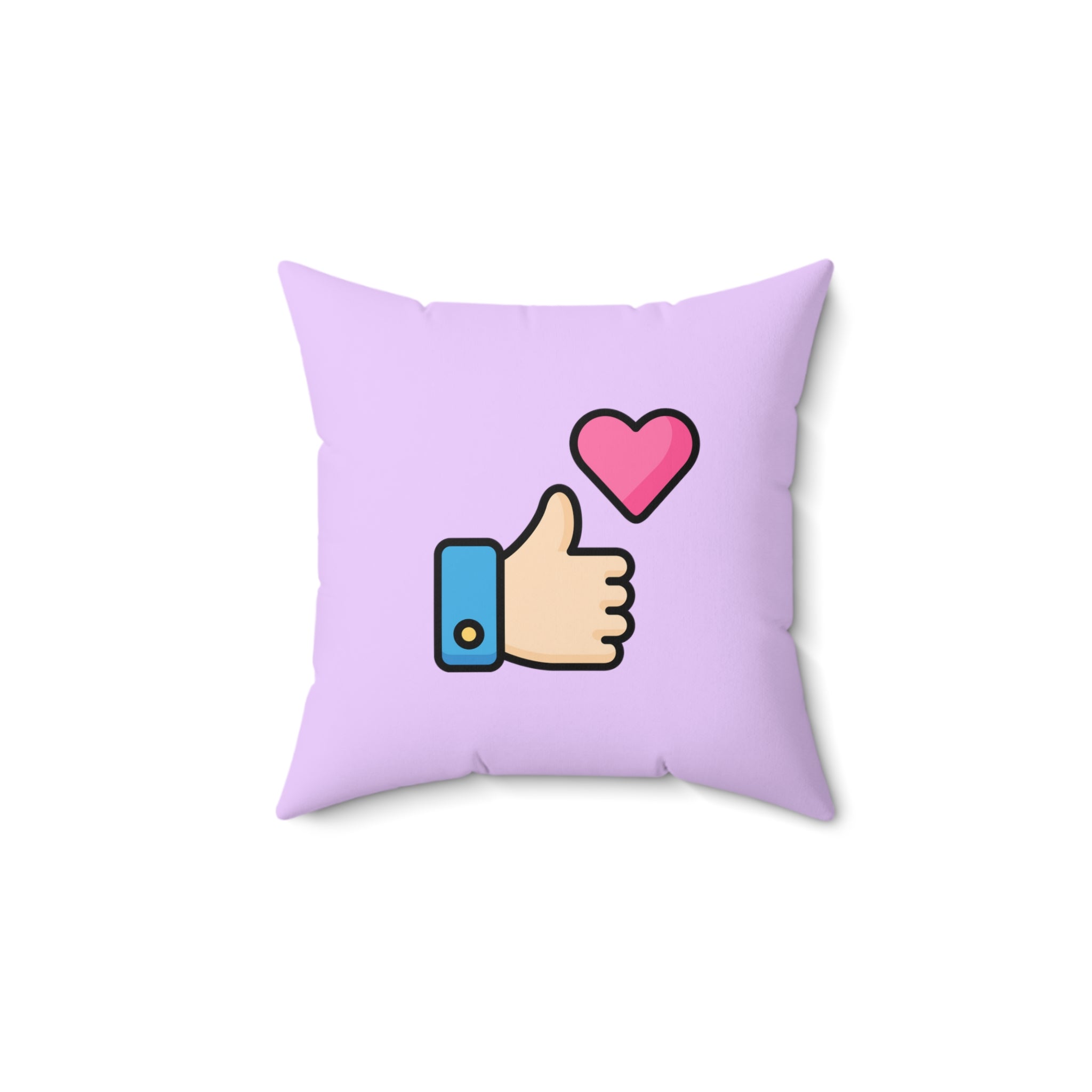 Social Media Thumbs Up Square Pillow - Lilac