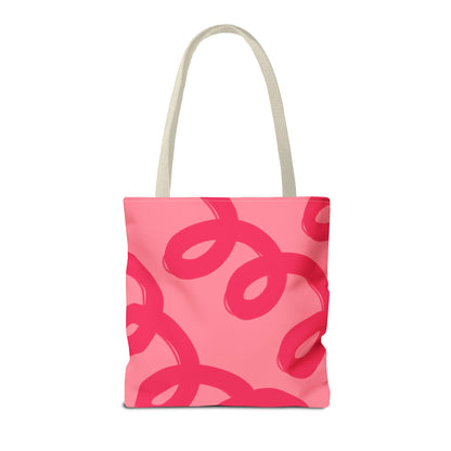 Red Spiral Loops Tote Bag