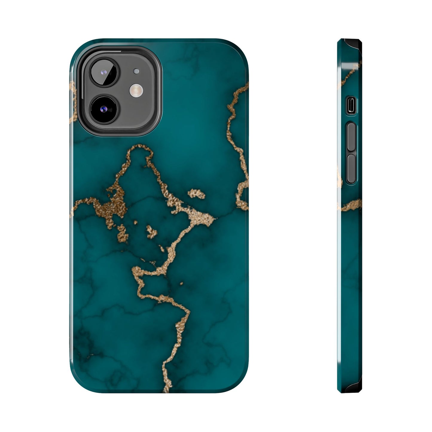 Green & Gold Marble Phone Case