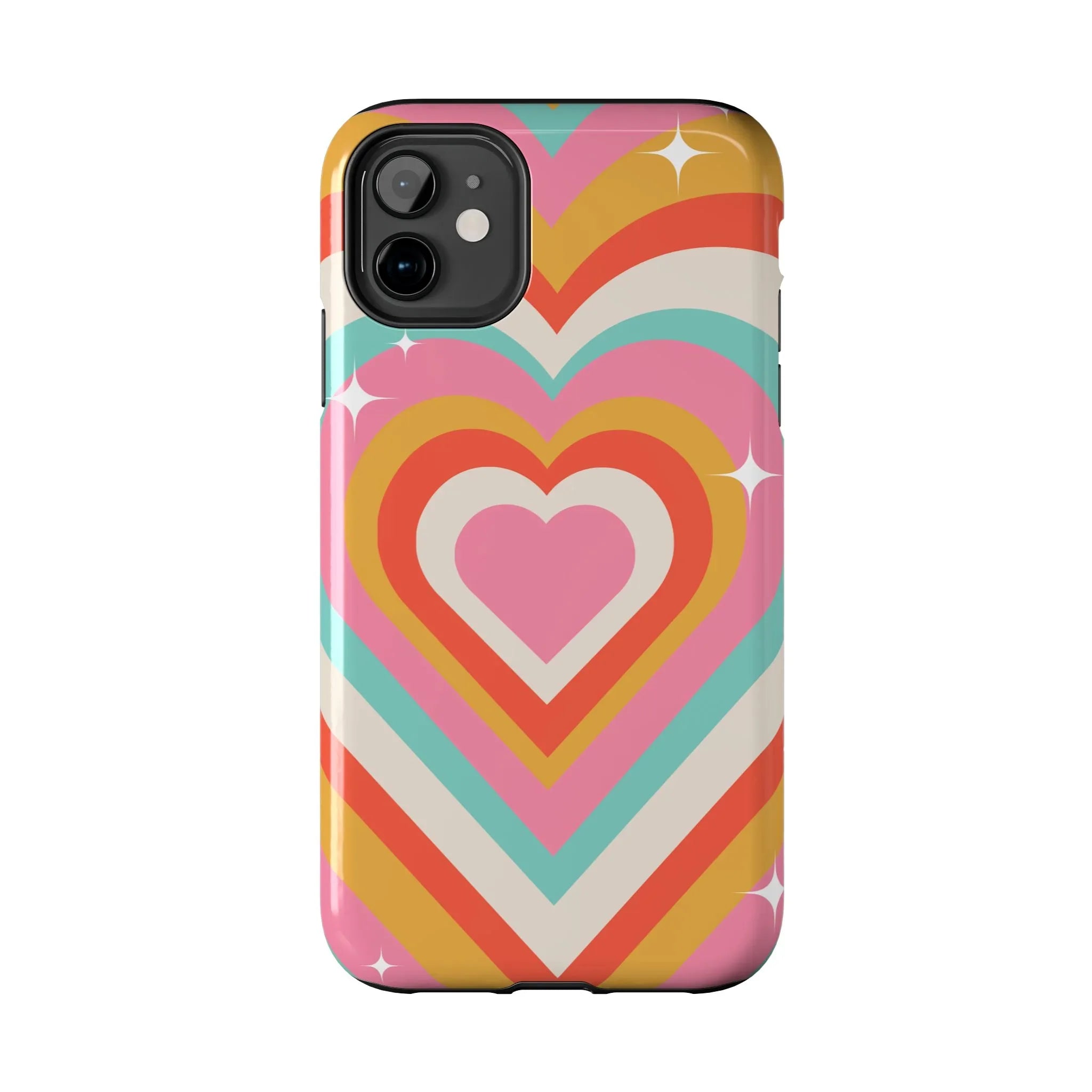 Psychedelic Hearts Phone Case (Apple & Android) - Pink Sweetheart