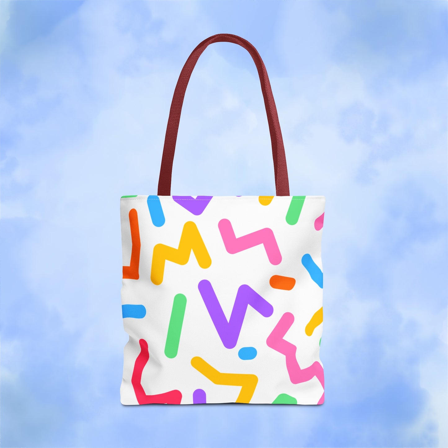 Colorful Doodle Zig Zags Tote Bag