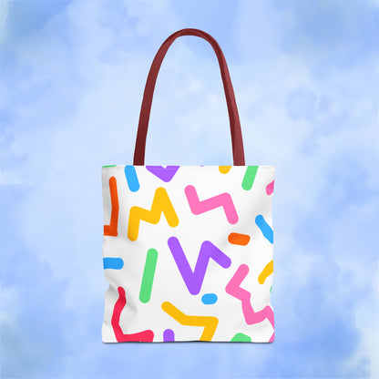 Colorful Doodle Zig Zags Tote Bag