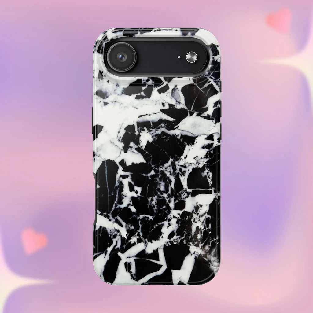 Black & White Shattered Phone Case (Apple & Android) - Pink Sweetheart