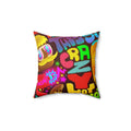 Graffiti Square Pillow - Pink Sweetheart