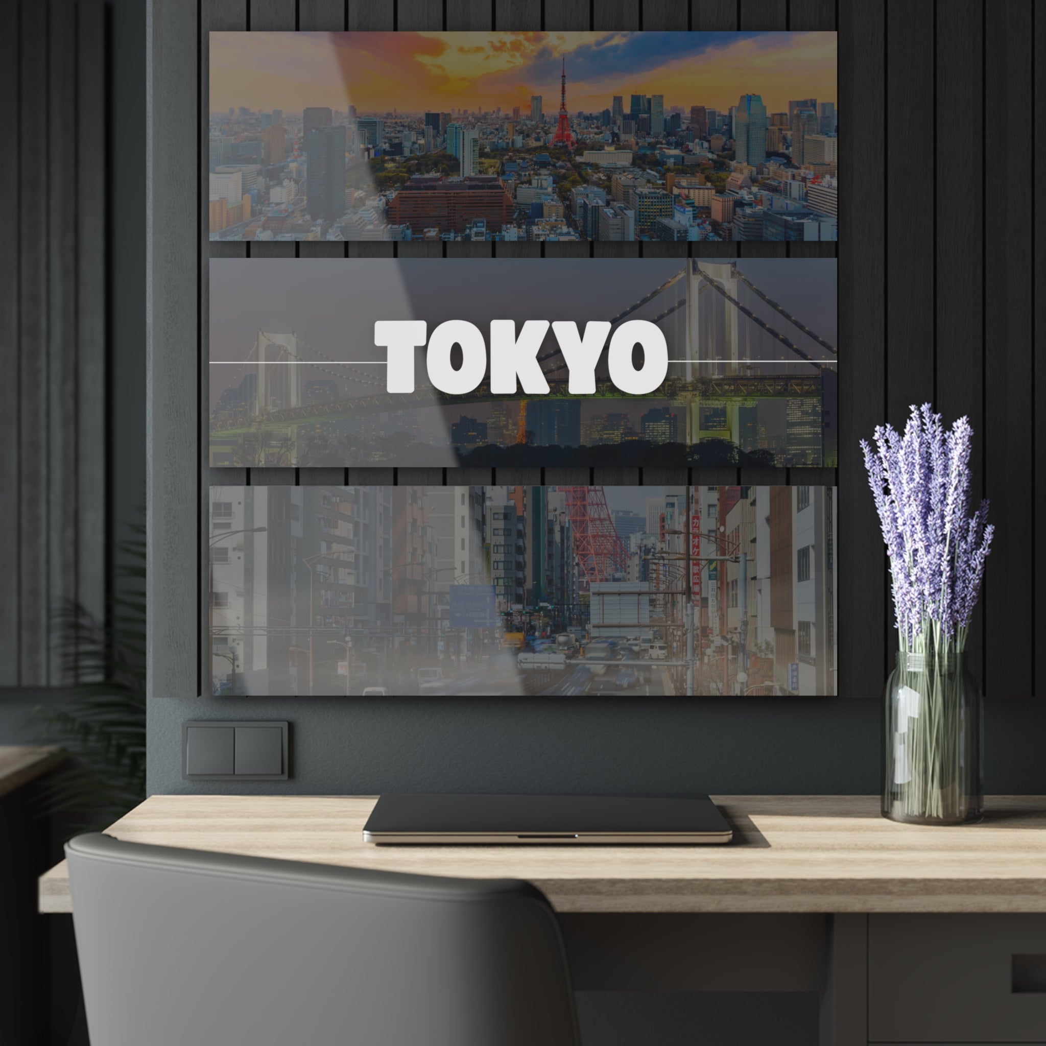 Tokyo Skyline Acrylic Prints (Triptych)