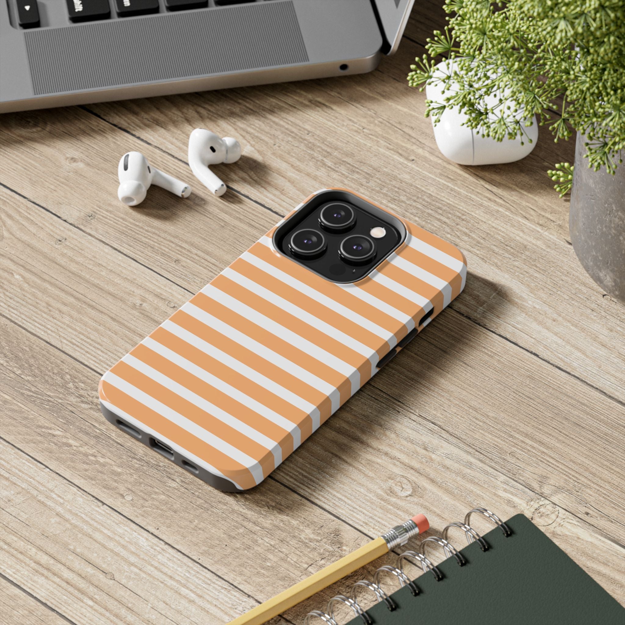 Orange Stripe Lines Phone Case (Apple & Android)