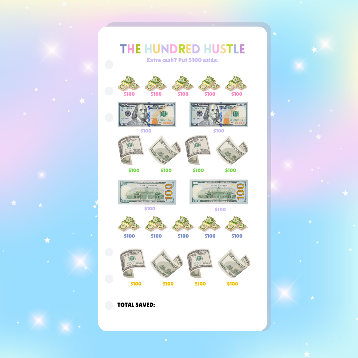 Single Page Saving Challenges & Trackers Inserts - A6