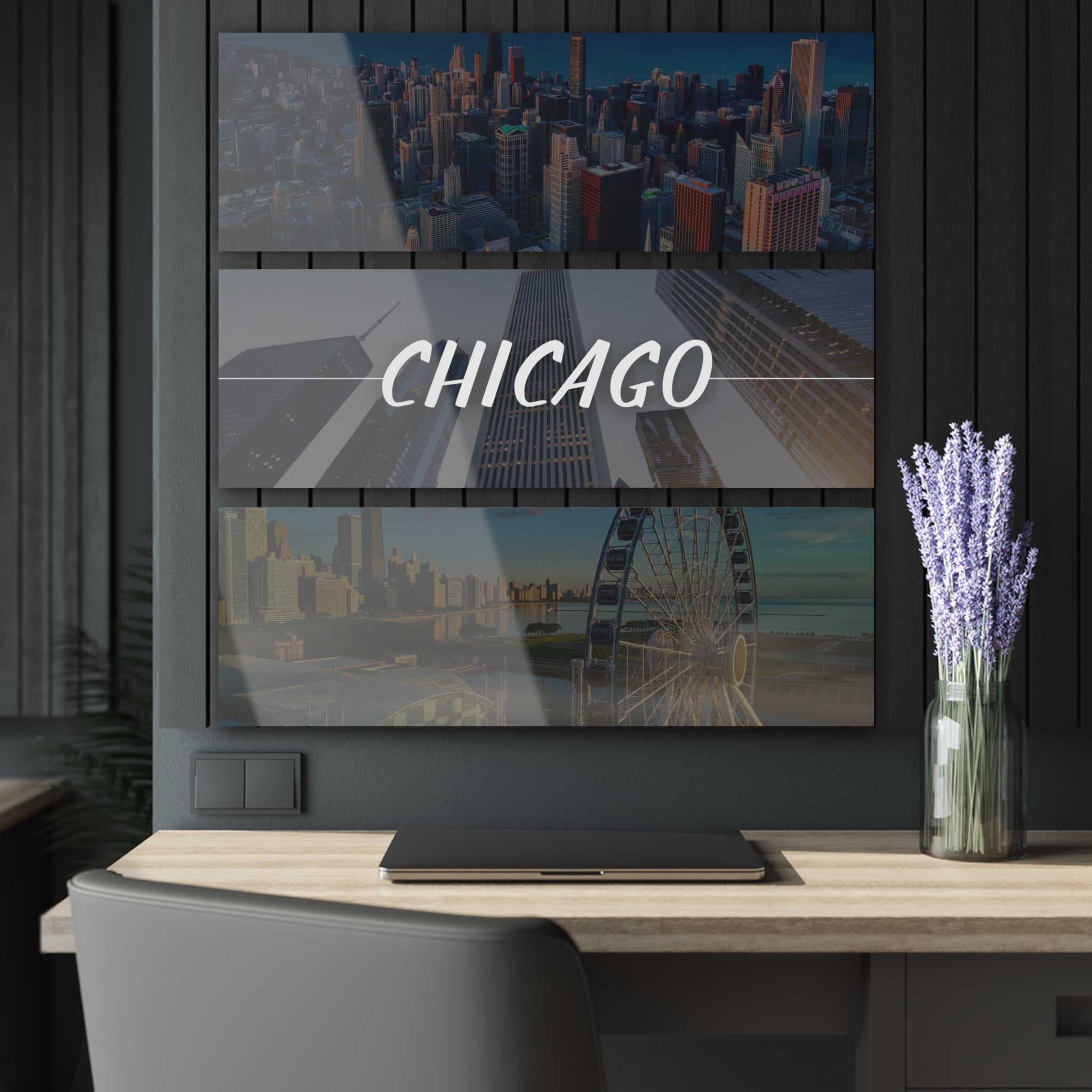 Chicago Skyline Acrylic Prints (Triptych)