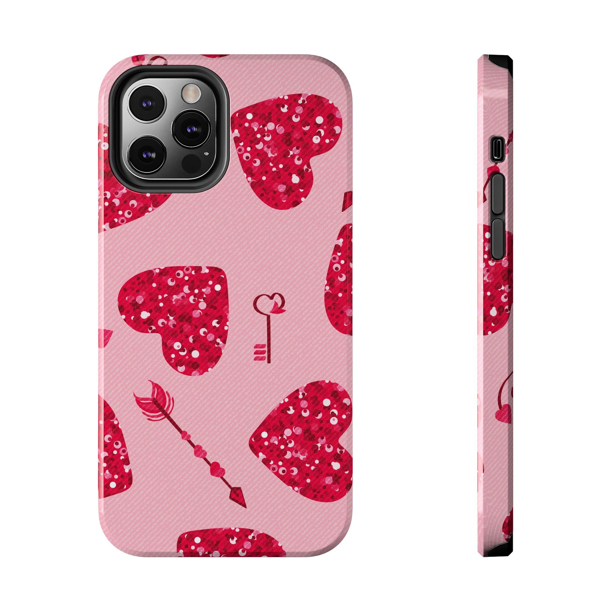 Sparkling Red Hearts Phone Case (Apple & Android)