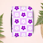 Checkered Orchid Floral Book Cover