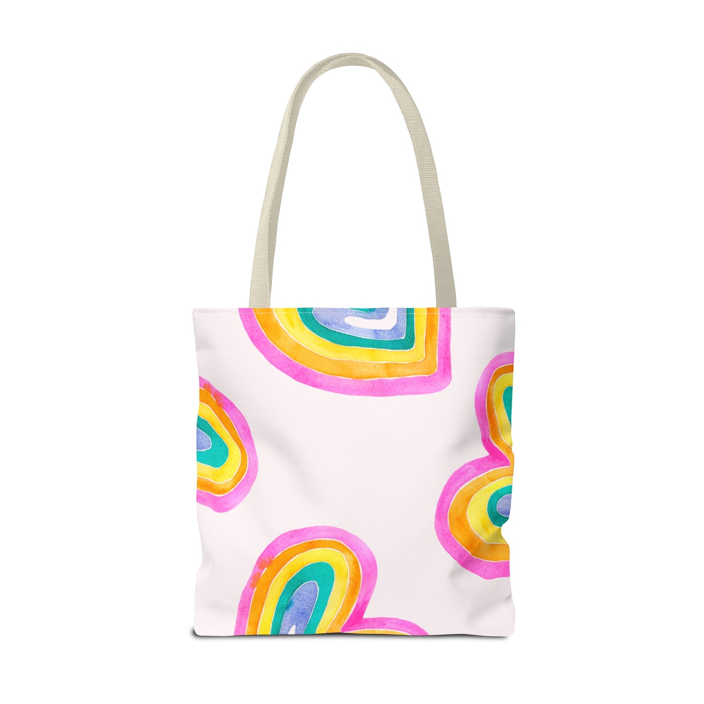 Rainbow Hearts Tote Bag