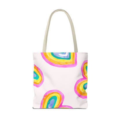 Rainbow Hearts Tote Bag