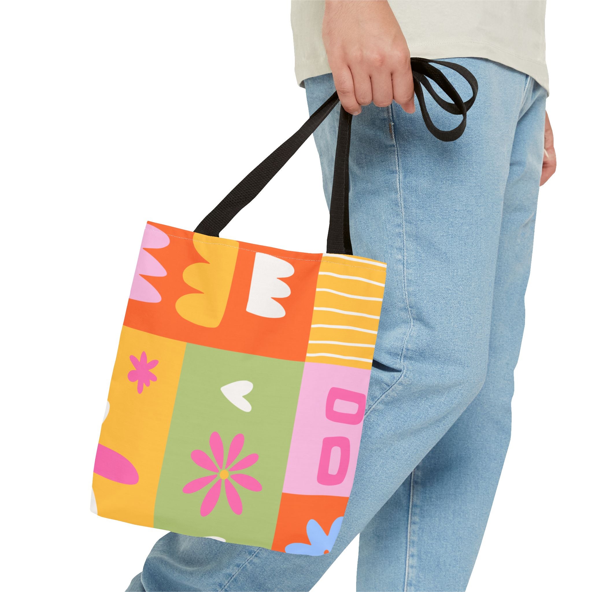Vibrant Kawaii Floral Tote Bag
