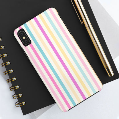 Pastel Candy Stripes Phone Cases