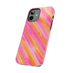 Pink Lemon Stripes Phone Case (Apple & Android) - Pink Sweetheart