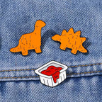 Dinosaur Dino Nuggets with Dipping Sauce Enamel Pin Set 3pc