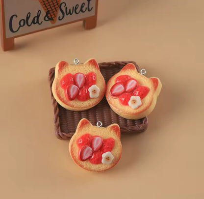 Strawberry Kitty Toast Dust Plug Charm