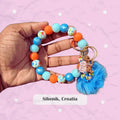 Getaway Vacation Inspired Chunky Silicone Wristlet Keychain - Pink Sweetheart