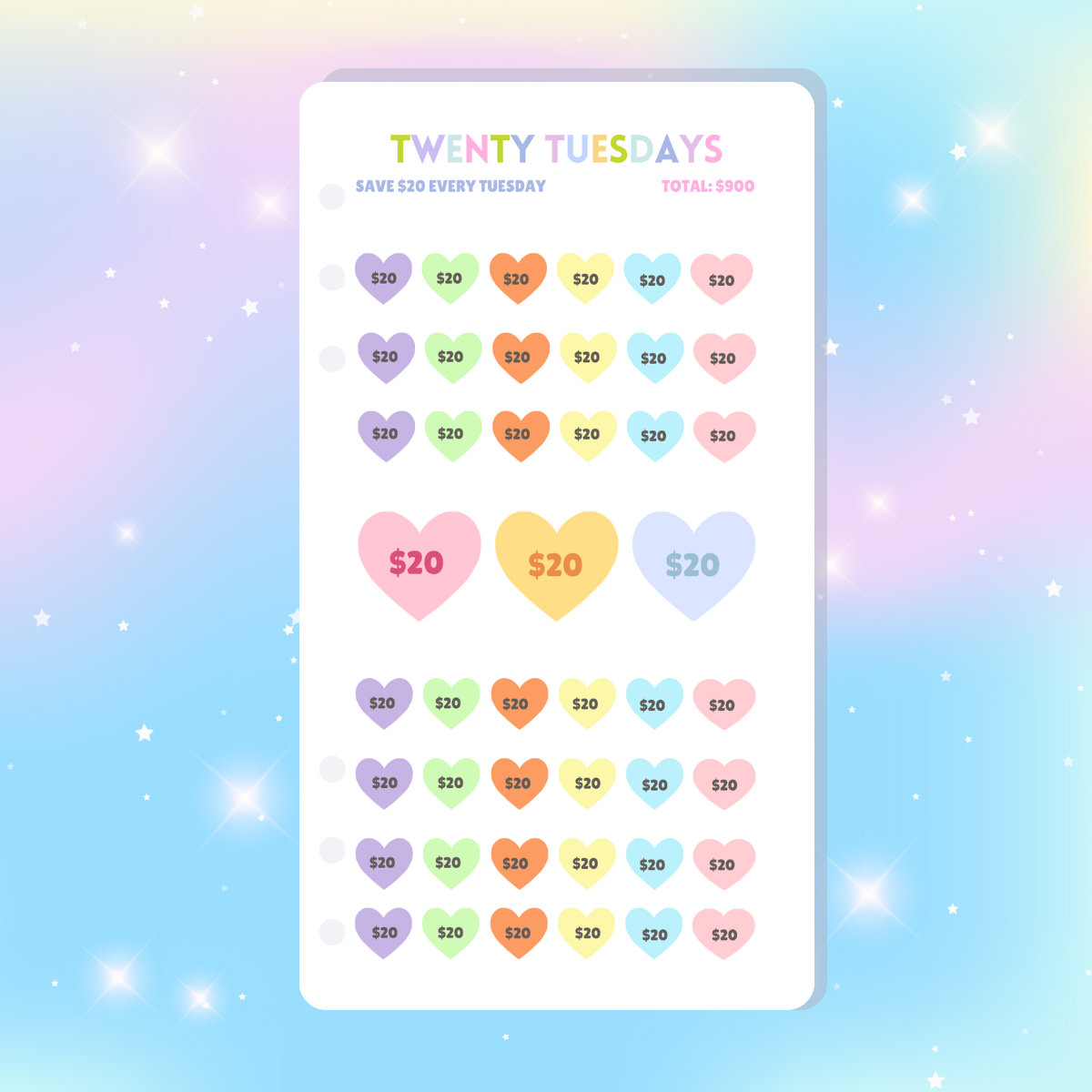Single Page Saving Challenges & Trackers Inserts - A6