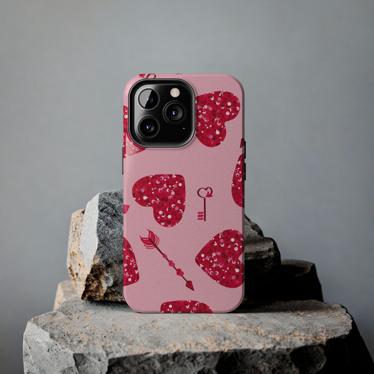 Sparkling Red Hearts Phone Case