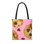 Chocolate Chip Heart Cookies Tote Bag