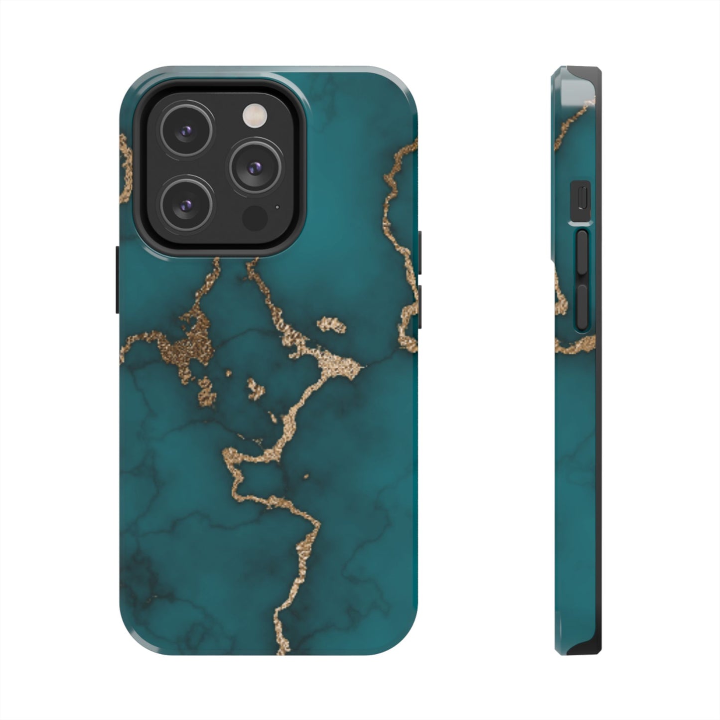 Green & Gold Marble Phone Case