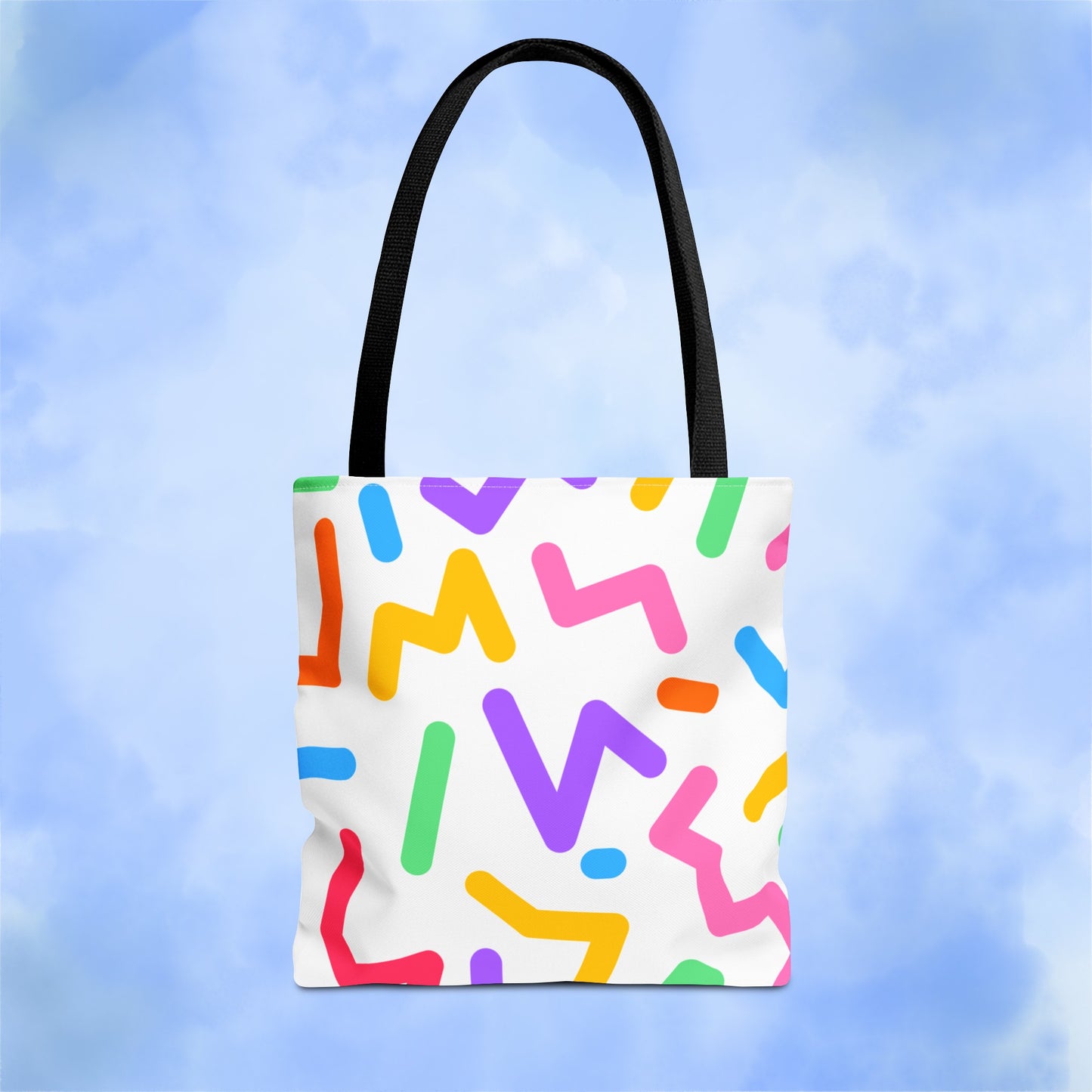 Colorful Doodle Zig Zags Tote Bag