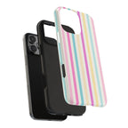 Pastel Candy Stripes Phone Cases (Apple & Android) - Pink Sweetheart